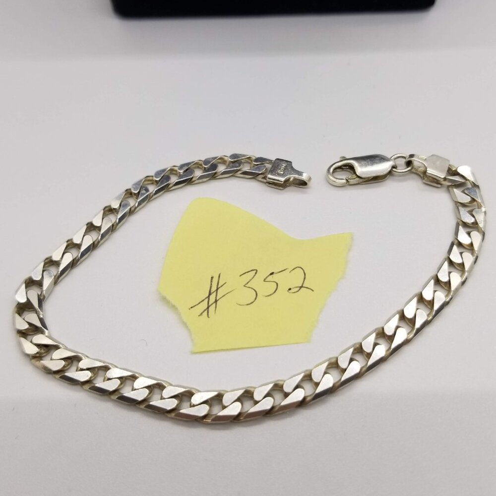 Sterling Silver Curb Chain Necklace and Bracelet set - Picture 4 of 10
